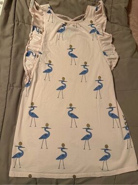 Tea Collection size 10 girls dress pink with bird print EUC